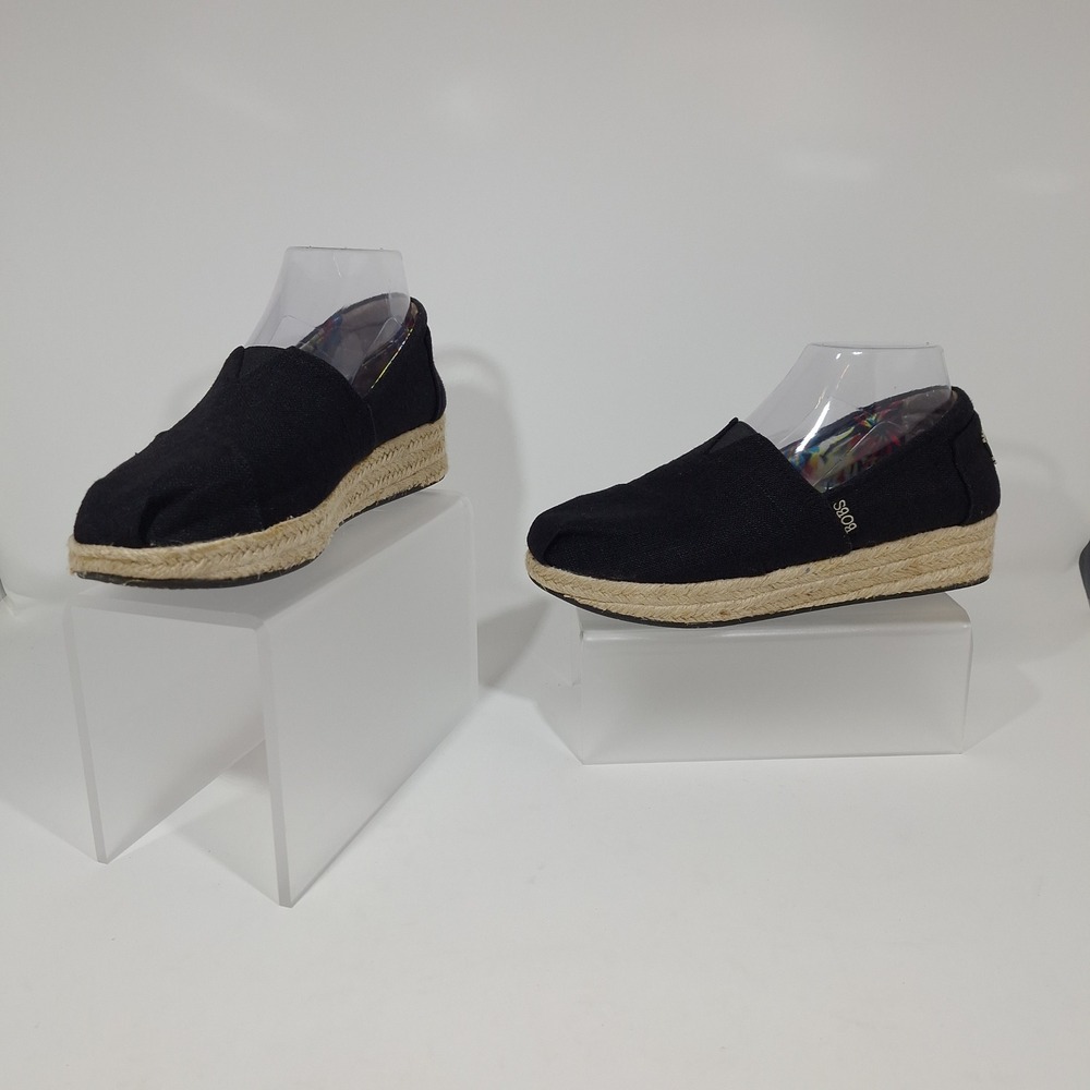 Bobs from Skechers Black Espadrille Flats Women Size 8.5 Memory Foam‎ Shoes